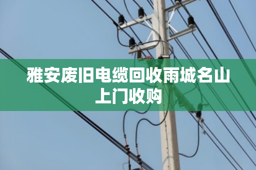 雅安废旧电缆回收雨城名山上门收购