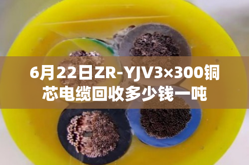 6月22日ZR-YJV3×300铜芯电缆回收多少钱一吨