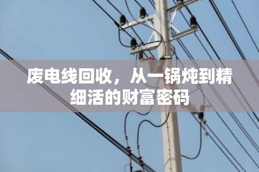 废电线回收,从一锅炖到精细活的财富密码 废电线回收,从一锅炖到精细活的财富密码