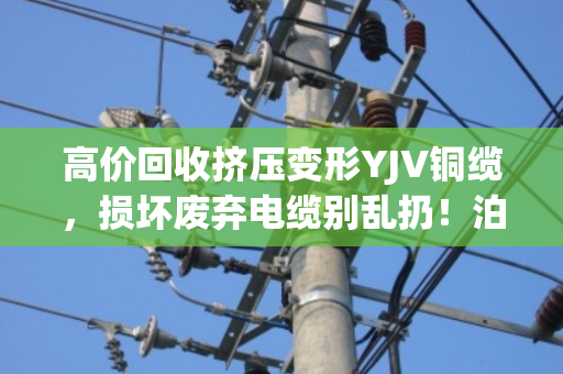 高价回收挤压变形YJV铜缆,损坏废弃电缆别乱扔!泊祎回收让废线变现金 高价回收挤压变形YJV铜缆,损坏废弃电缆别乱扔!泊祎回收让废线变现金