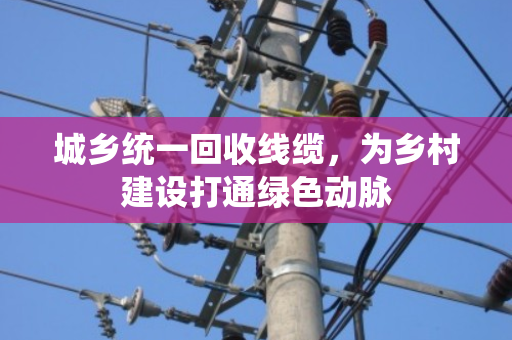 城乡统一回收线缆，为乡村建设打通绿色动脉