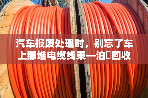 汽车报废处理时，别忘了车上那堆电缆线束—泊祎回收帮你变废为宝