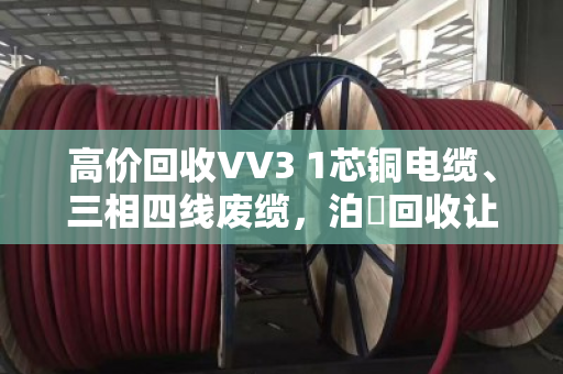 高价回收VV3 1芯铜电缆、三相四线废缆，泊祎回收让您省心又赚钱