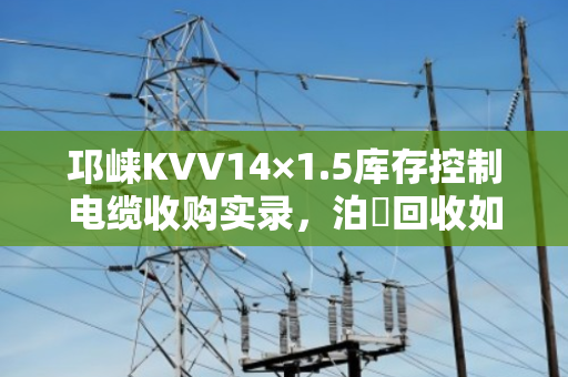 邛崃KVV14×1.5库存控制电缆收购实录,泊祎回收如何让压仓货变活钱 邛崃KVV14×1.5库存控制电缆收购实录,泊祎回收如何让压仓货变活钱
