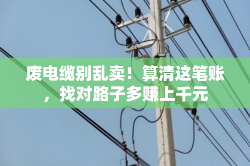 废电缆别乱卖！算清这笔账，找对路子多赚上千元